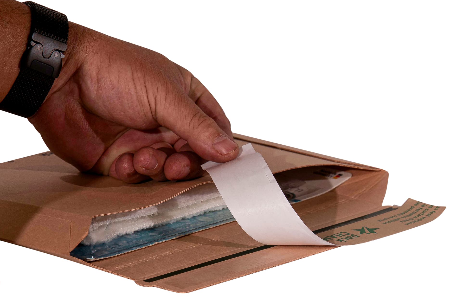 Versandtasche quer braun