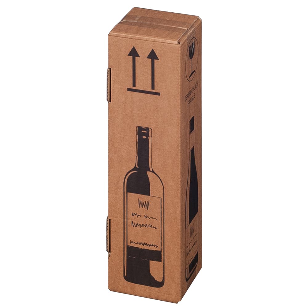 Versandkarton für Flaschen 2-wellig braun · 105 × 105 × 420 mm