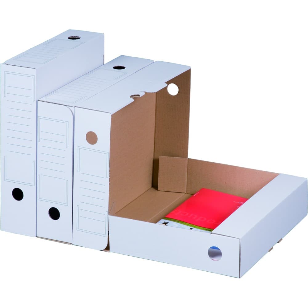 Archiv-Ablagebox 1-wellig weiß · 250 × 70 × 317 mm