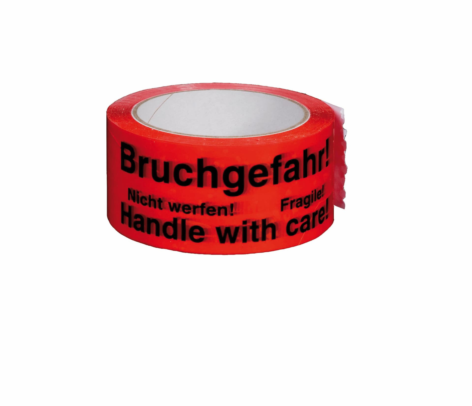 PP Signalklebeband Bruchgefahr - 3-sprachig rot/schwarz