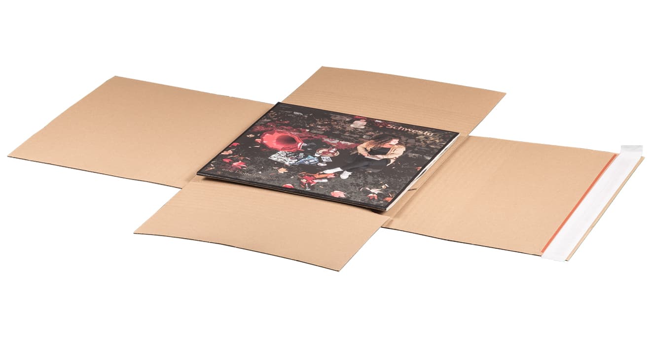 Versandverpackung für Schallplatten 1-wellig braun · 330 × 330 × 75 mm