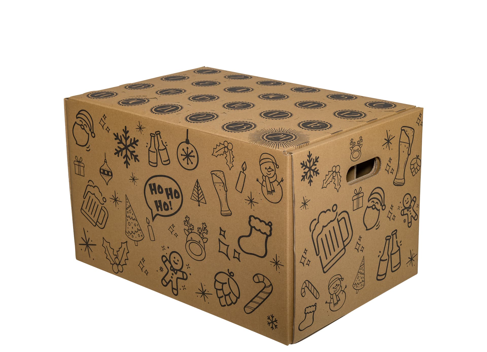 Bier-Adventskalender 2-wellig braun · 479 × 332 × 300 mm
