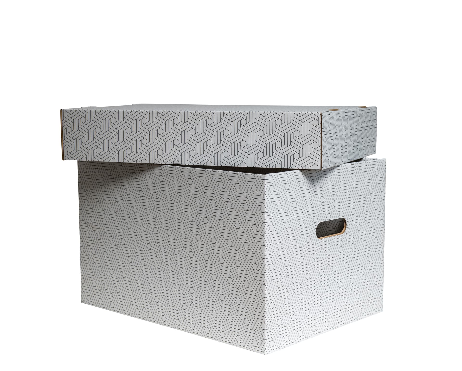 Aufbewahrungsbox mit Deckel 1-wellig weiß · 493 × 343 × 295 mm