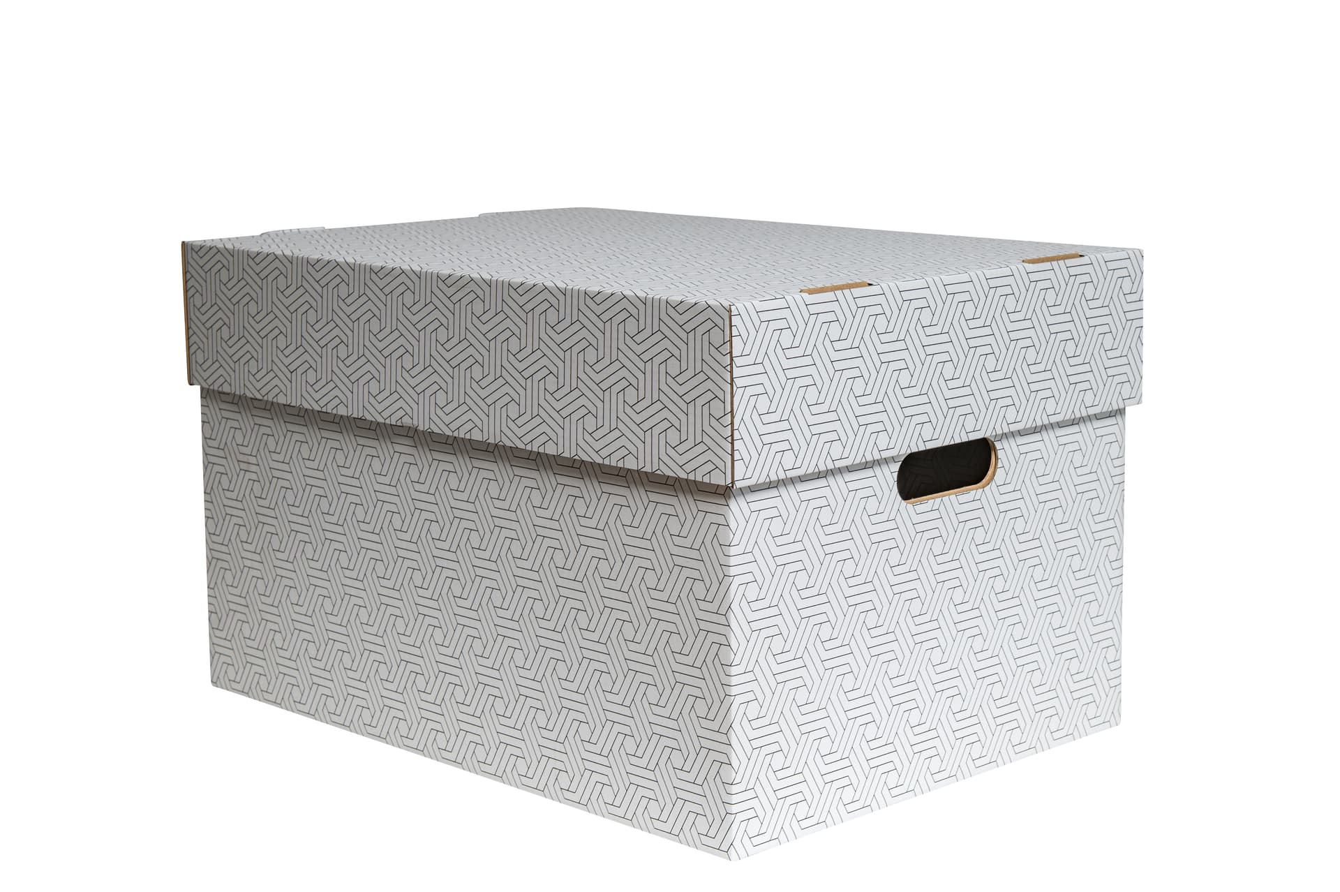 Aufbewahrungsbox mit Deckel 1-wellig weiß · 493 × 343 × 295 mm