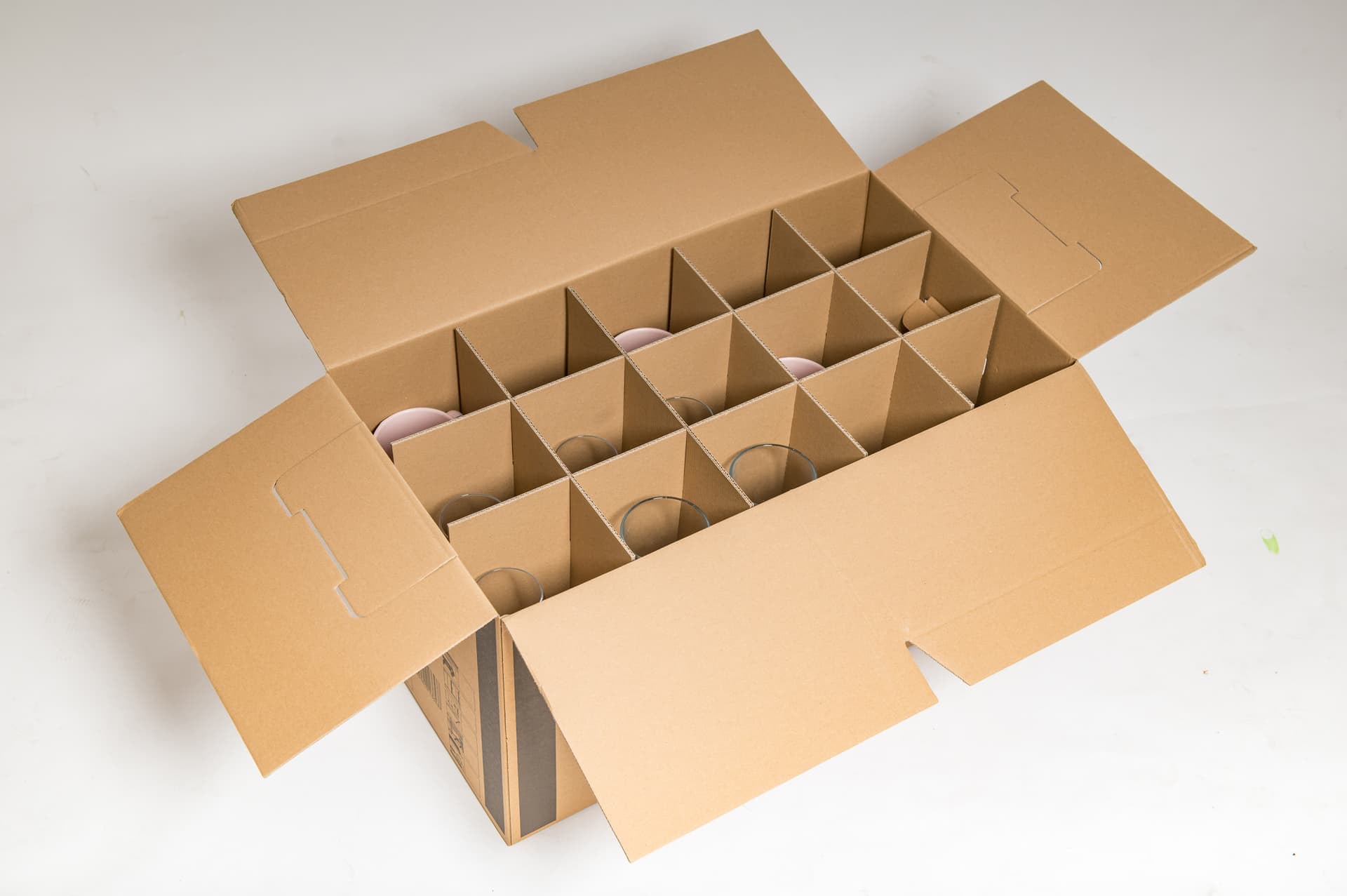 Gläserkarton 2-wellig braun · 640 × 340 × 360 mm