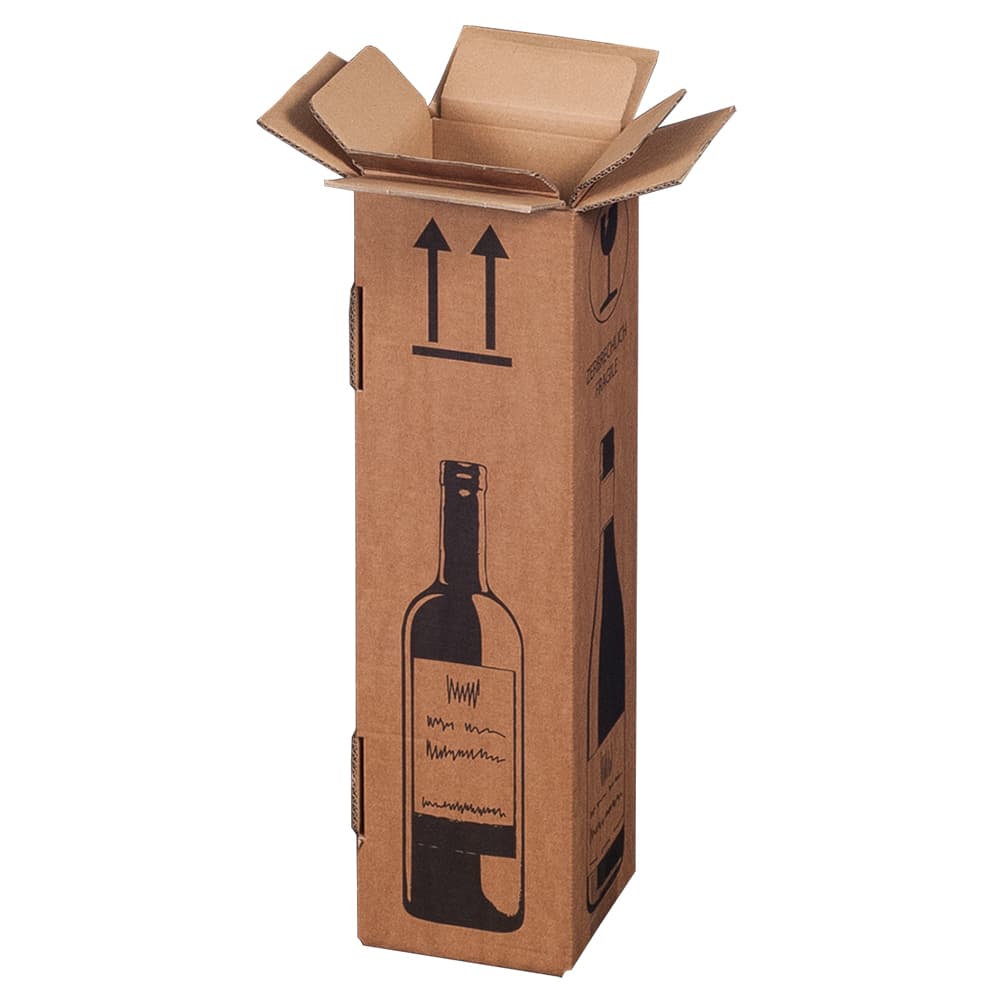 Versandkarton für Flaschen 2-wellig braun · 105 × 105 × 420 mm