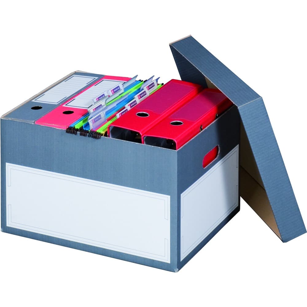 Archivbox mit Deckel grau · 414 × 331 × 266 mm
