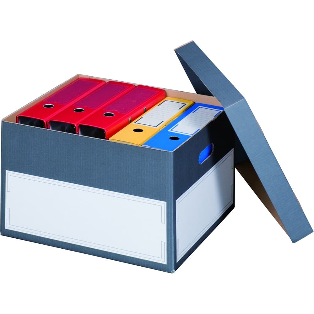 Archiv-Box mit Deckel grau · 440 × 380 × 290 mm